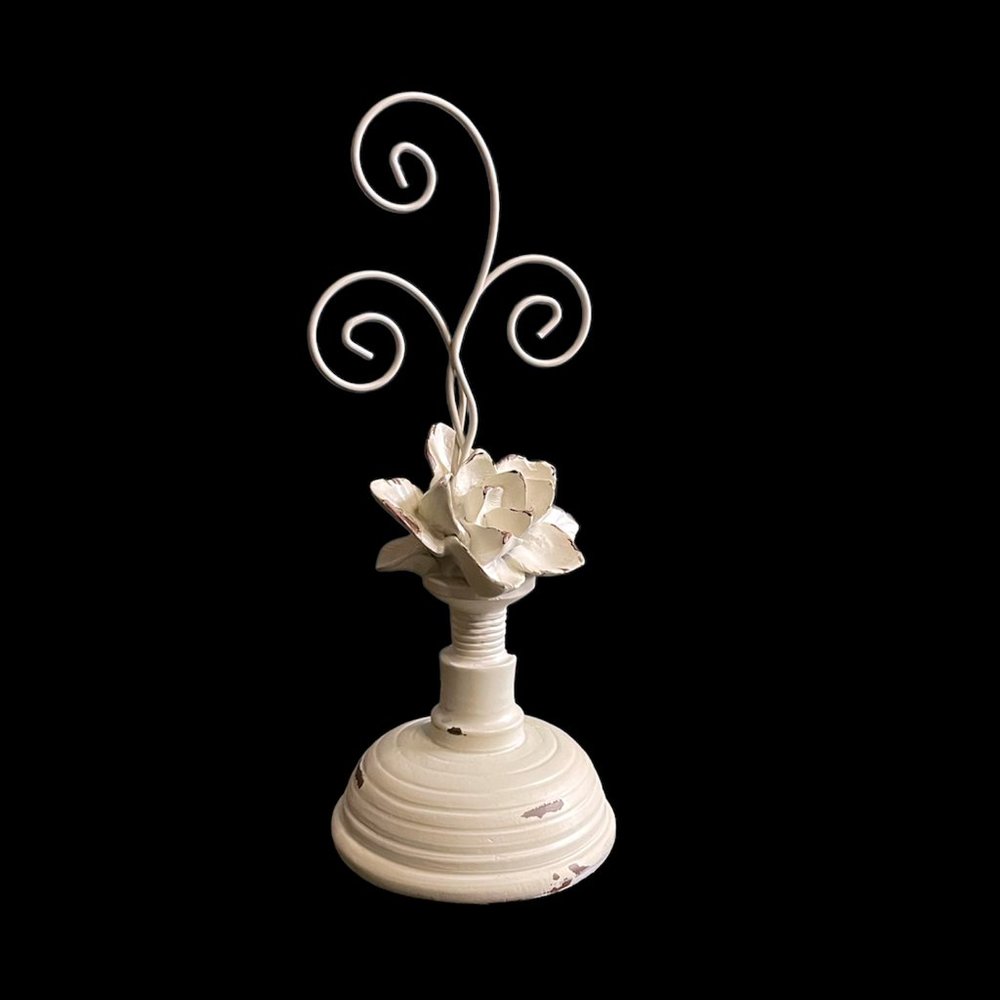 White Shabby Chic Rose Leaves Photo Clip Ashland NWT